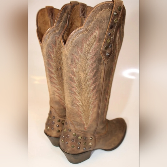 Ariat Dusty Diamond 10018598 Womens 7 B Tawny Brown Leather Western Boots - Picture 8 of 15